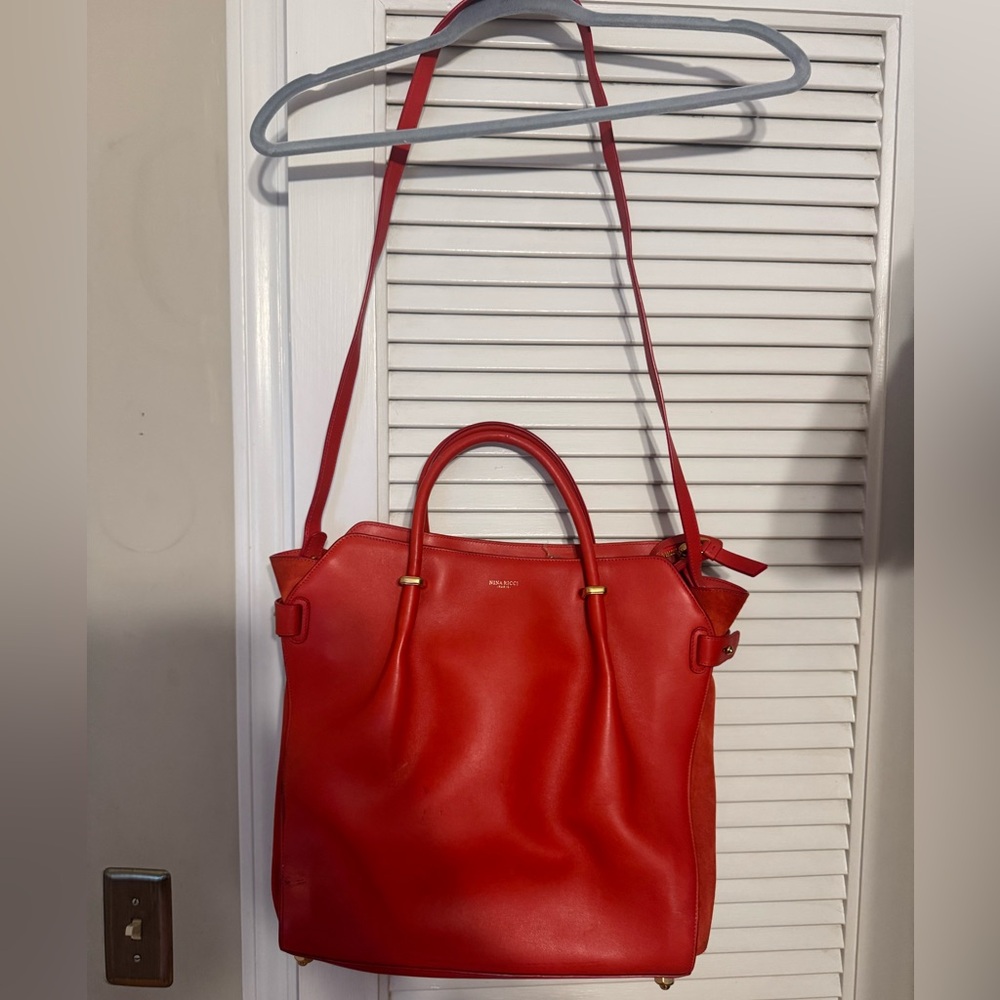 Nina Ricci Bold Red Leather Tote